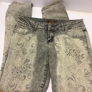 Sizzle Gray jeans skinny women’s SZ9 lace flap